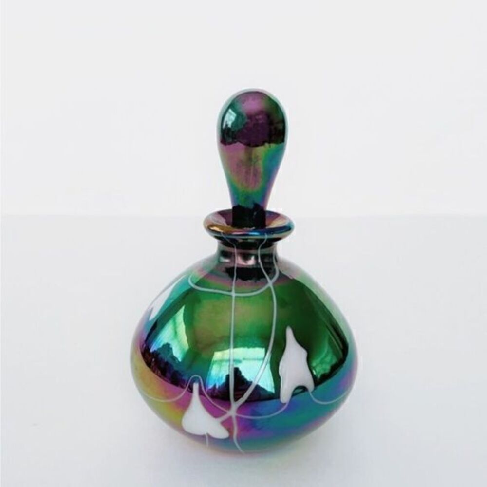 Beautiful Vintage Iridescent Art Glass Bottle Perfume